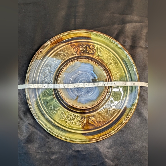 L F Long Laurey Faye pottery chip dip platter leaf leaves Hazelwood Pottery NEW - Picture 7 of 7